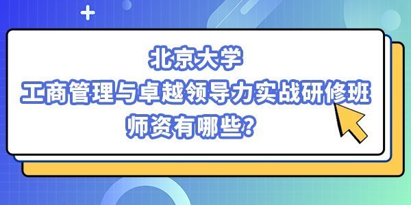 北京大學工商管理與卓越領導力實戰研修的師資